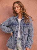 Oversized Wash Quilted Denim Jacket