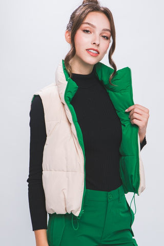 Solid Reversible Vest - Green