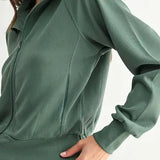 Mono B Luxe Sand Wash Rib Zip Jacket
