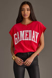 Red & White Game Day Short Sleeve Sweatshirt