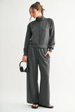 Mono B Luxe Sand Rib Wide Leg Pants