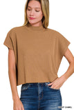 Round Neck Short Dolman Sleeve Sweater
