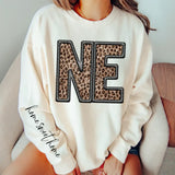 NE Home Sweet Home Leopard Crewneck Sweatshirt