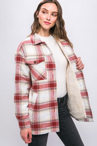 Terra Cotta Sherpa Flannel Shacket