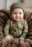 Moss Green Wild Animal Baby Romper