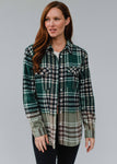 Green, Black & White Plaid Flannel