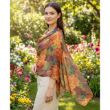 Orange-Multi Fall Trees Colorful Leaves Scarf
