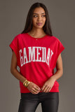 Red & White Game Day Short Sleeve Sweatshirt