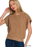 Round Neck Short Dolman Sleeve Sweater