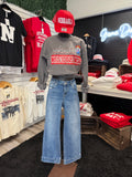 NE Cornhuskers Grey Crewneck Sweatshirt