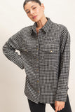 Black Plaid Button-up Shirt