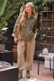 Corduroy Collar Button Down Long Sleeve Shacket