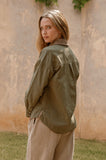 Corduroy Collar Button Down Long Sleeve Shacket