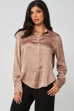 Satin Button-Up Shirt