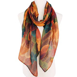 Orange-Multi Fall Trees Colorful Leaves Scarf