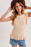 Ruffle Sleeveless Sweater Top