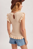 Ruffle Sleeveless Sweater Top