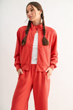 Mono B Luxe Sand Wash Rib Zip Jacket