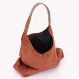Faux Suede Bindle Bag with Pouch