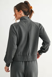 Mono B Luxe Sand Wash Rib Zip Jacket
