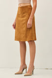 Camel Faux Suede Skirt