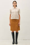 Camel Faux Suede Skirt