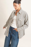 White Plaid Button-up Shirt