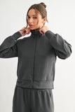 Mono B Luxe Sand Wash Rib Zip Jacket