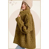 Oversized Soft Quilted Button Down Jacket Fall