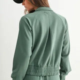 Mono B Luxe Sand Wash Rib Zip Jacket