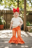 Orange Double Layer Denim Bell Pant