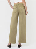 High Rise Elastic Drawstring Baggy Wide Jeans