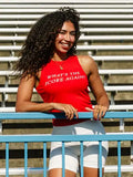 Red "What's the Score Again" Tank Top
