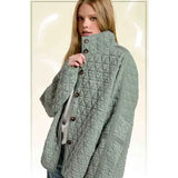 Oversized Soft Quilted Button Down Jacket Fall