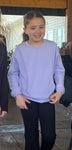 Girls Lavender Scuba CrewNeck