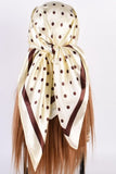 Large Polka Dot Print Bandana-Ivory