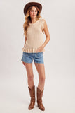 Ruffle Sleeveless Sweater Top