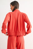 Mono B Luxe Sand Wash Rib Zip Jacket