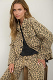 Leopard Print Collared Button Shacket