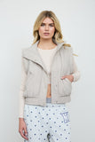 Cropped Mock Neck Snap Puffer Vest