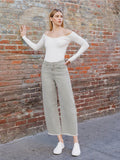 Super High Rise Frayed Hem Wide Barrel Leg