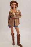 Snow Wash Corduroy Shacket - Taupe