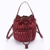 Quilted Faux Leather Bucket Bag