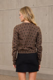 Polka Dot Round Neck Button Down Cardigan