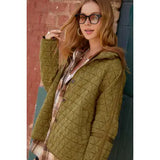 Oversized Soft Quilted Button Down Jacket Fall
