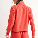 Mono B Luxe Rib 1/4 Zip Sweater - Brushed Brick