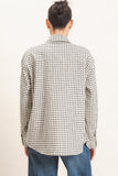 White Plaid Button-up Shirt