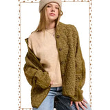 Oversized Soft Quilted Button Down Jacket Fall