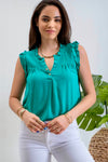 Smoke Yoke Blouse - Kelly Green