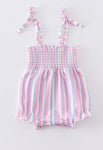 Purple Stripe Bubble Romper